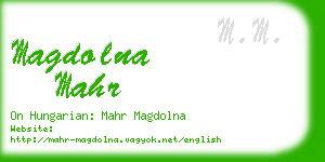 magdolna mahr business card